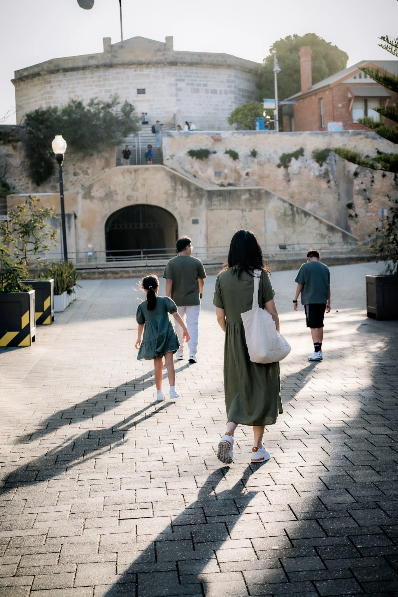 The Chan's Family walking through Fremantle