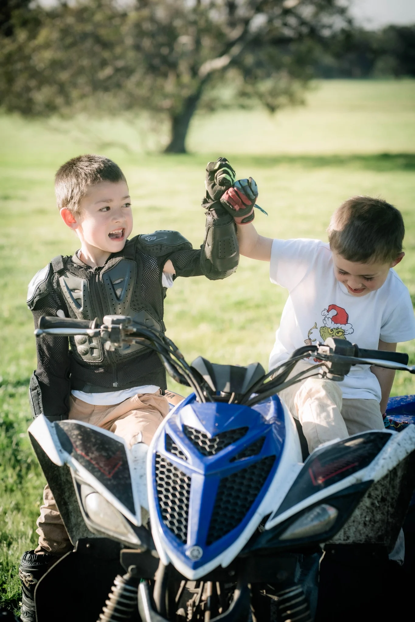 Brothers celebrating together on a farm near Perth, Western Australia
